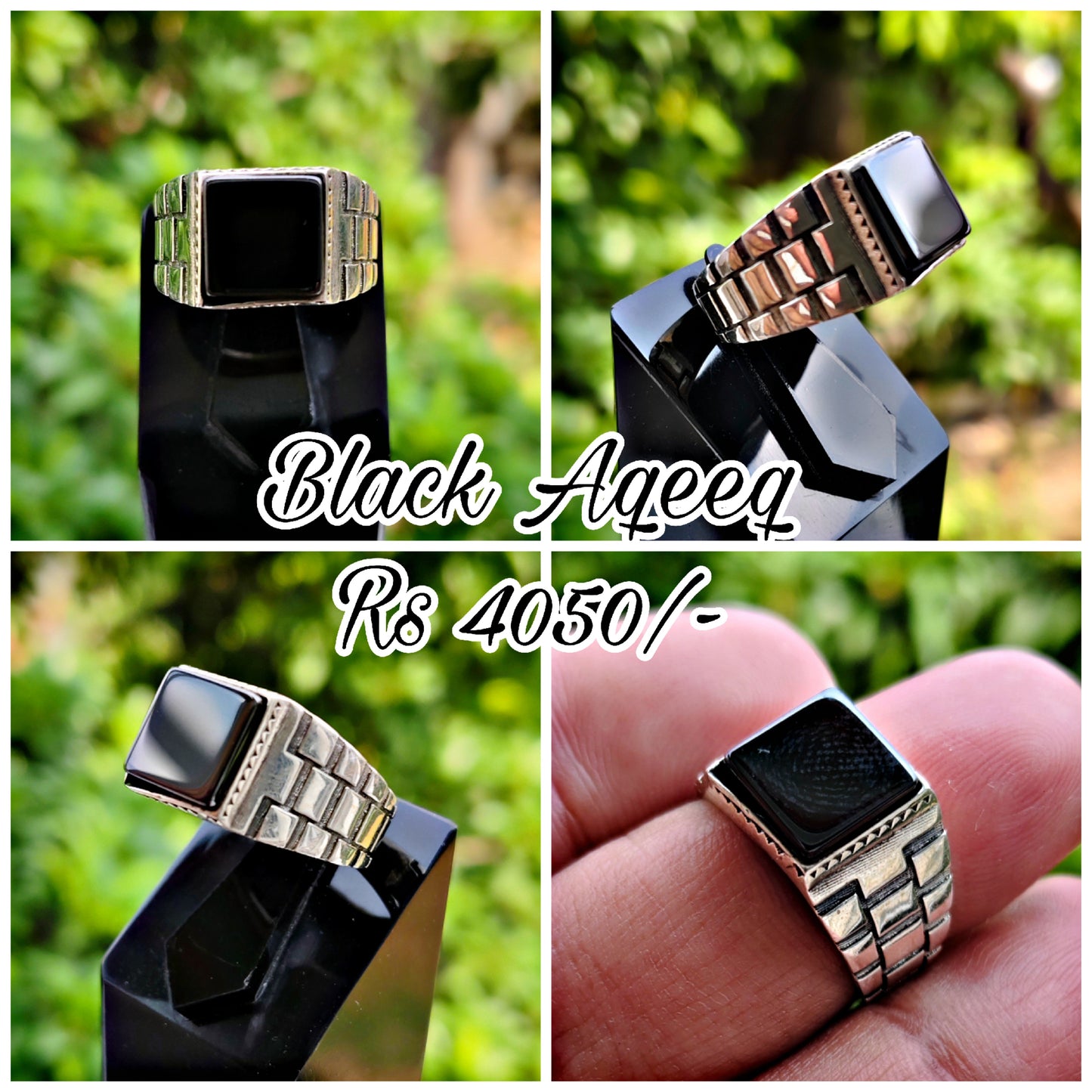 Black Aqeeq Ring For Men (Best for Gift)