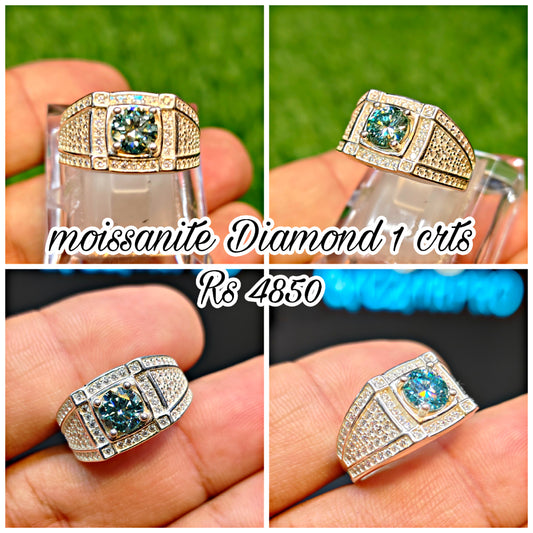 Natural Moissanite Diamond Ring