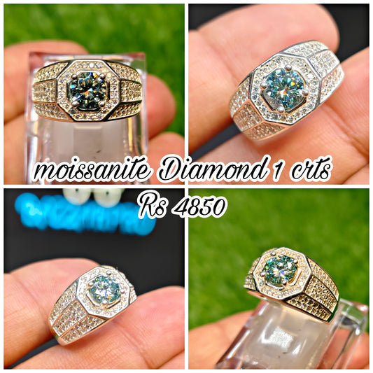 Natural Moissanite Diamond Ring