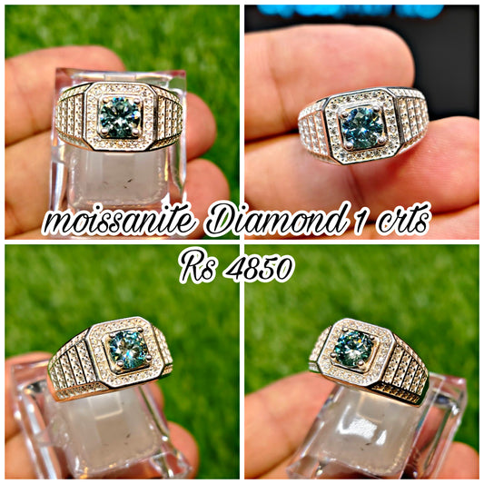 Natural Moissanite Diamond Ring