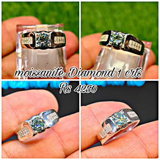 Natural Moissanite Diamond Ring