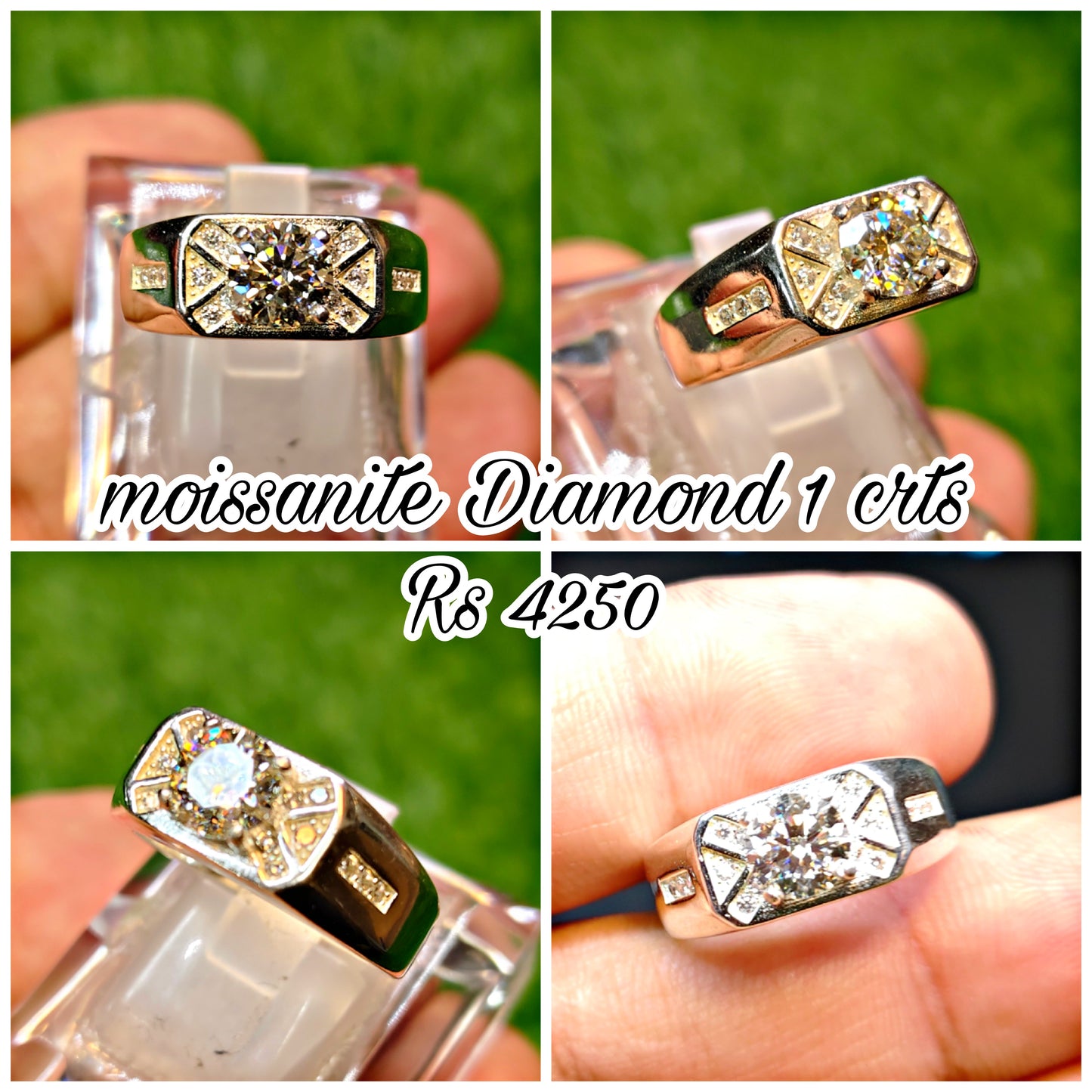 Natural Moissanite Diamond Ring