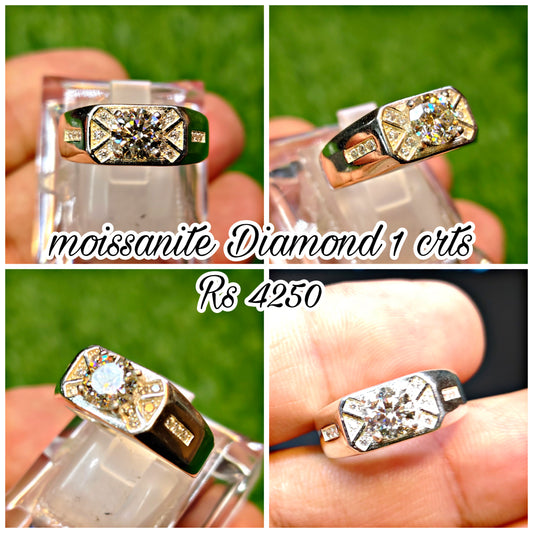 Natural Moissanite Diamond Ring