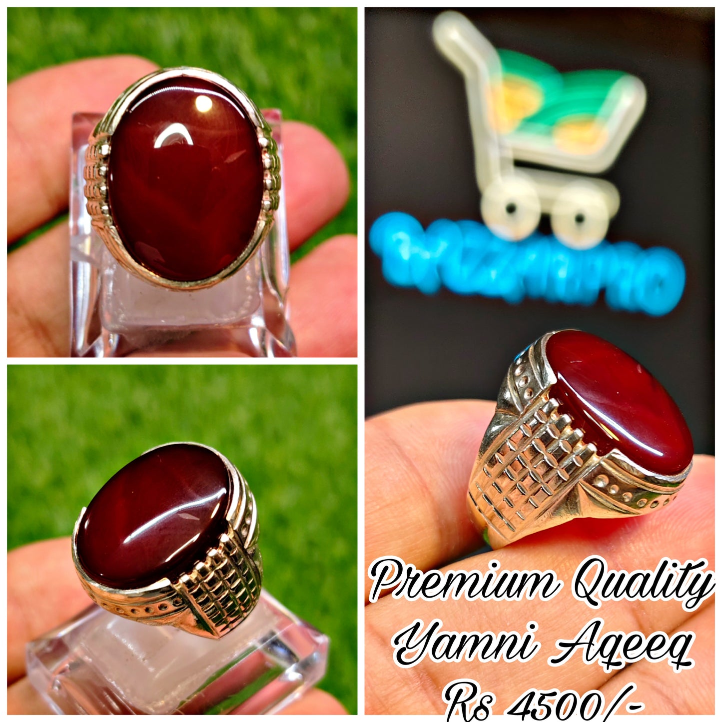 Natural Yamni Aqeeq Ring For Men