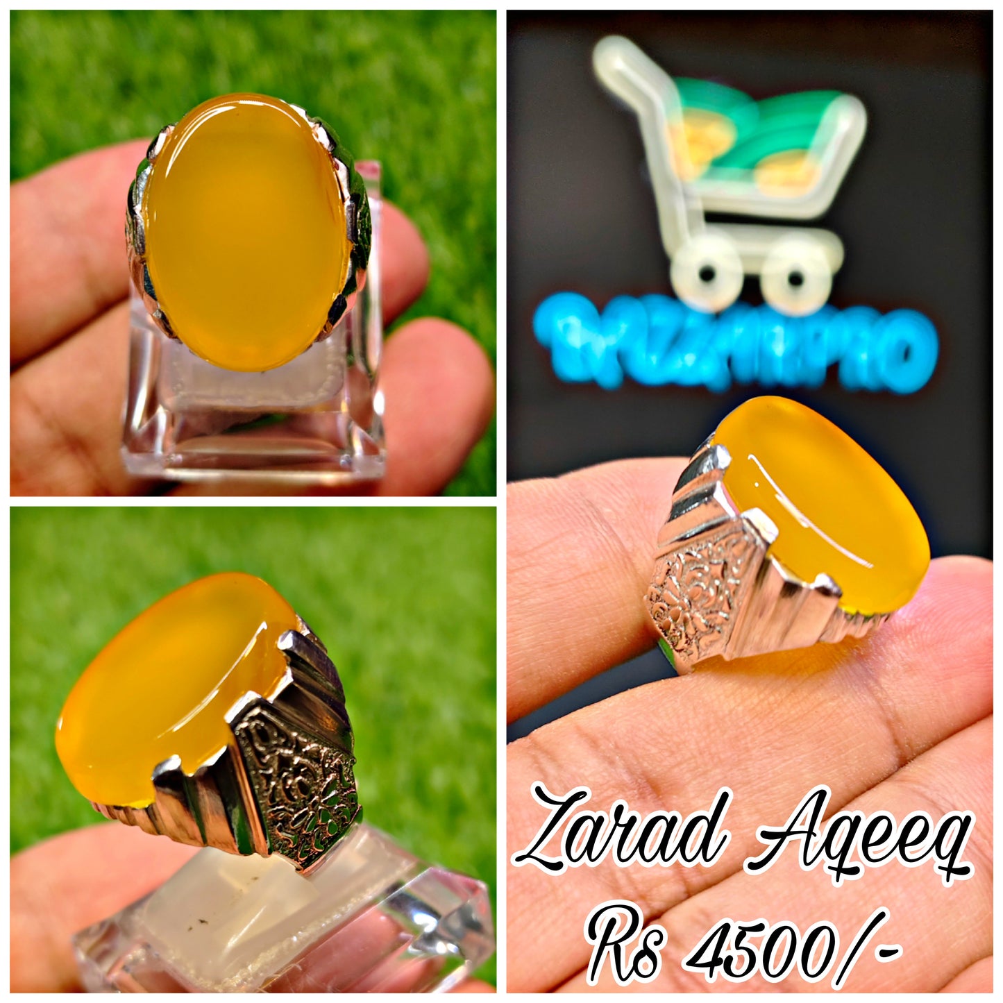 Natural  Zarad Aqeeq Ring For Men