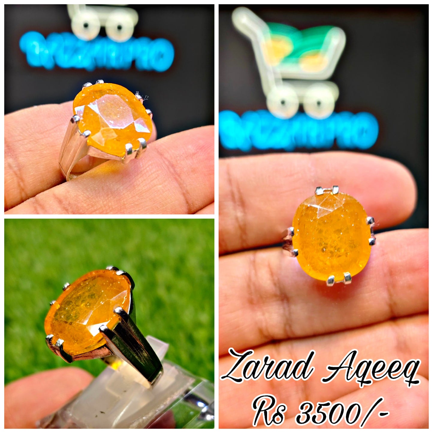 Natural  Zarad Aqeeq Ring For Men