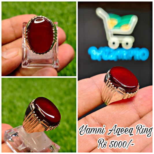 Natural Yamni Aqeeq Ring For Men