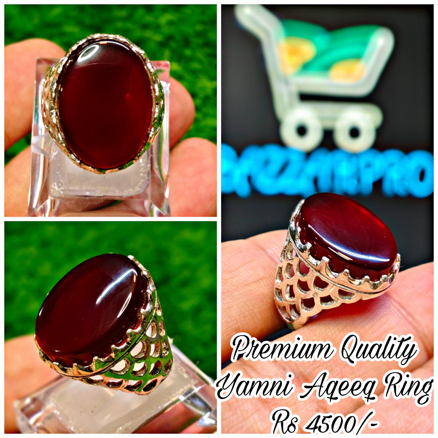 Natural Yamni Aqeeq Ring