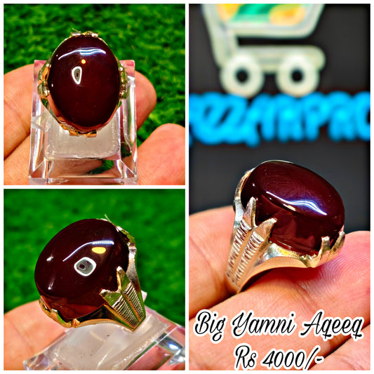 Natural Yamni Aqeeq Ring