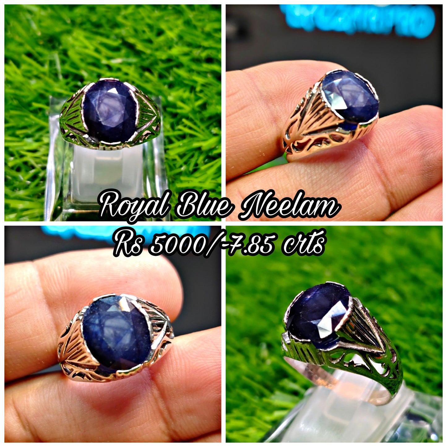 Natural Royal Blue Neelam Ring