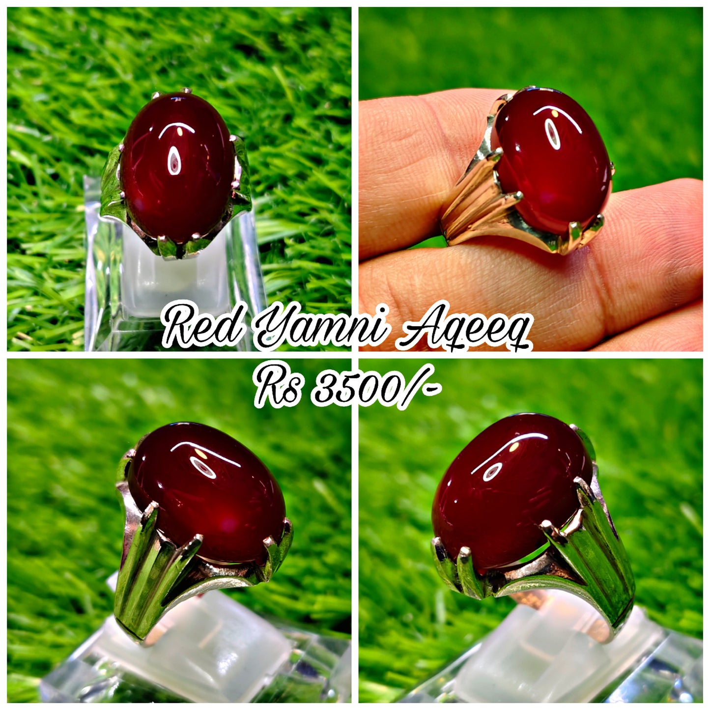 Natural Yamni Aqeeq Ring