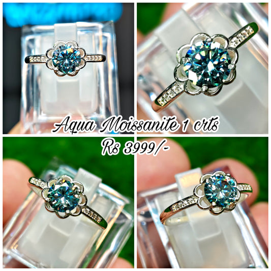 Natural  Moissanite Diamond Ring