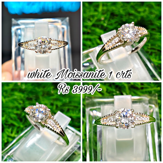 Natural Moissanite Diamond Ring