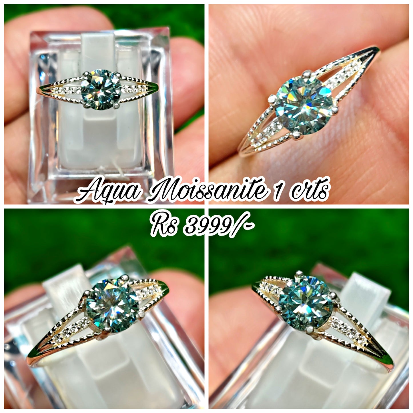 Natural Moissanite Diamond Ring