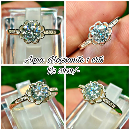 Natural Moissanite Diamond Ring