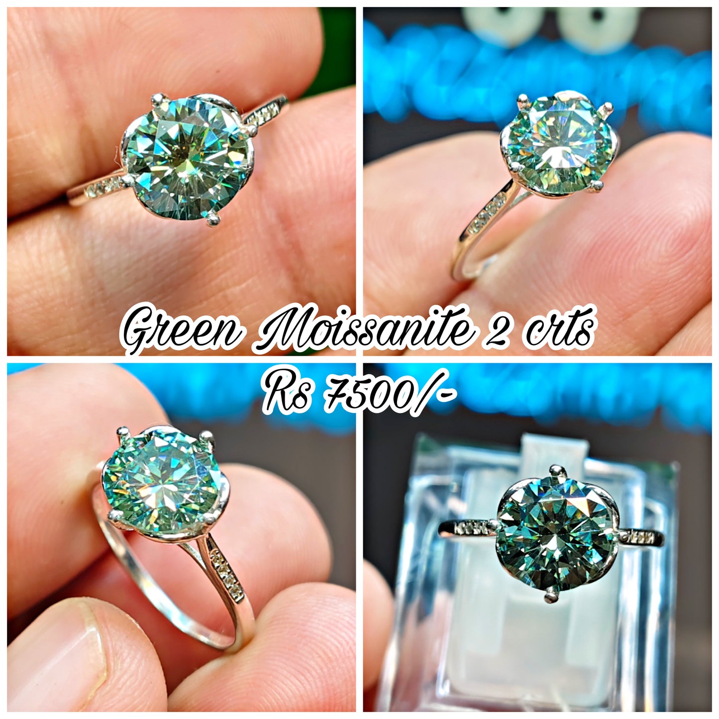 Natural Moissanite Diamond Ring