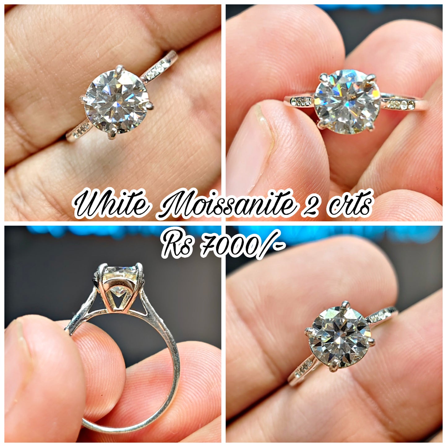 Natural Moissanite Diamond Ring