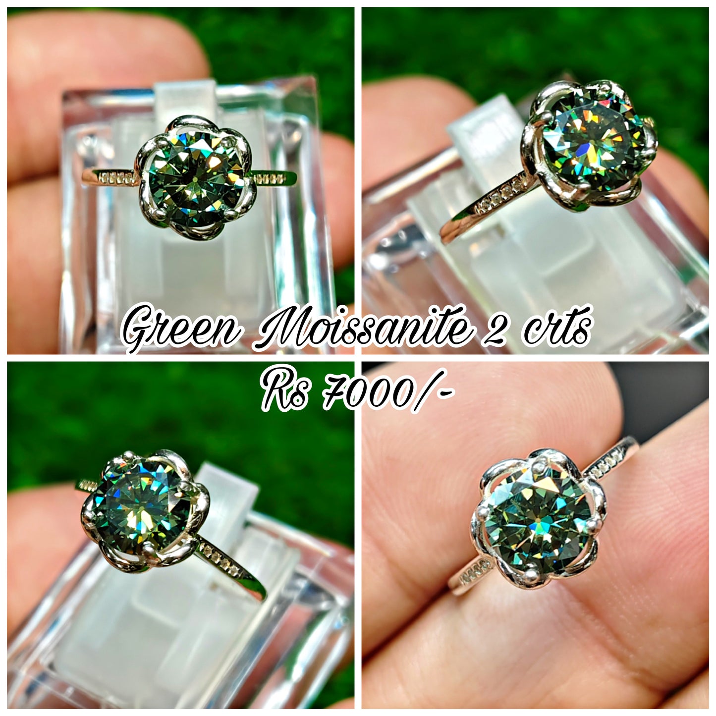 Natural Moissanite Diamond Ring