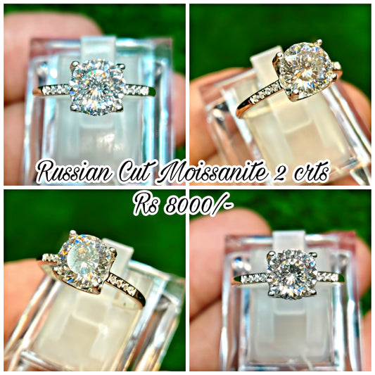 Natural Moissanite Diamond Ring