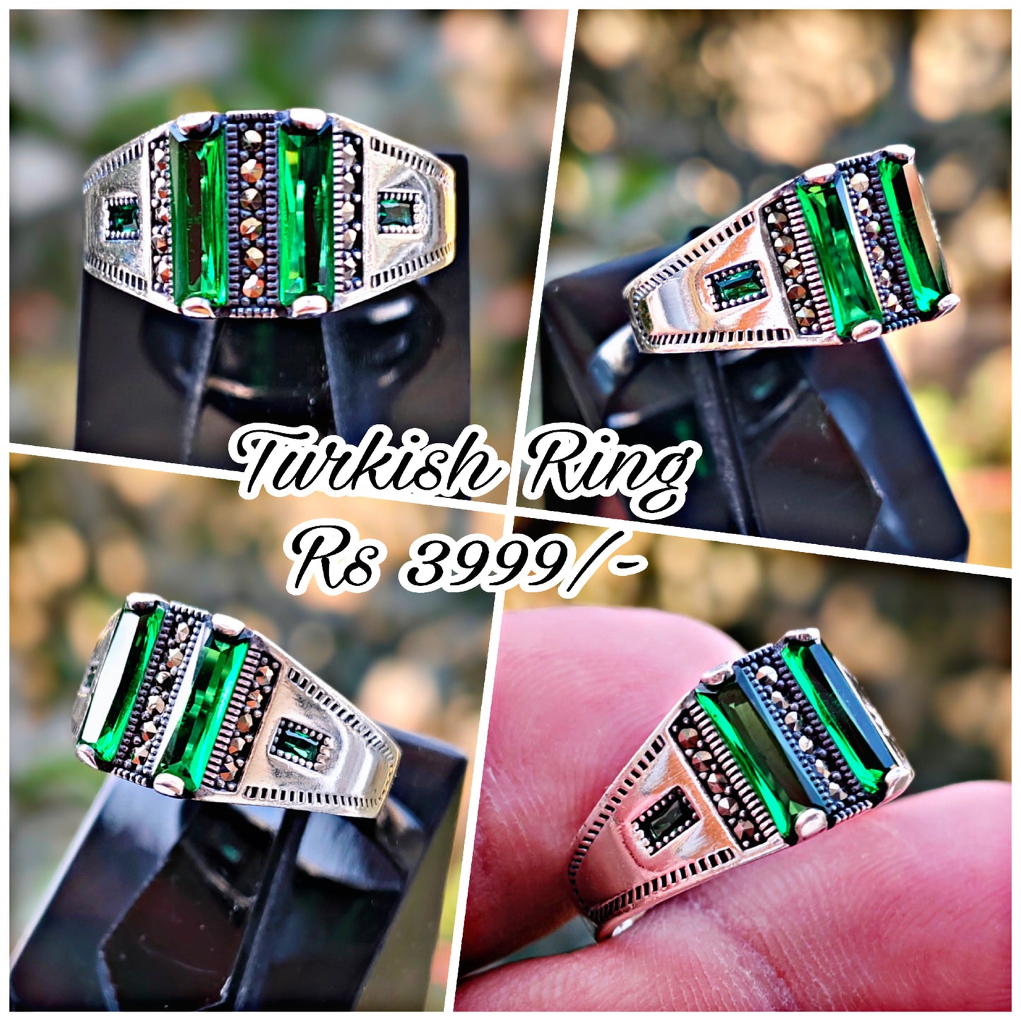 Green Zircon Turkish Ring