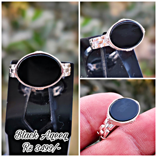 Black Aqeeq Turkish Ring