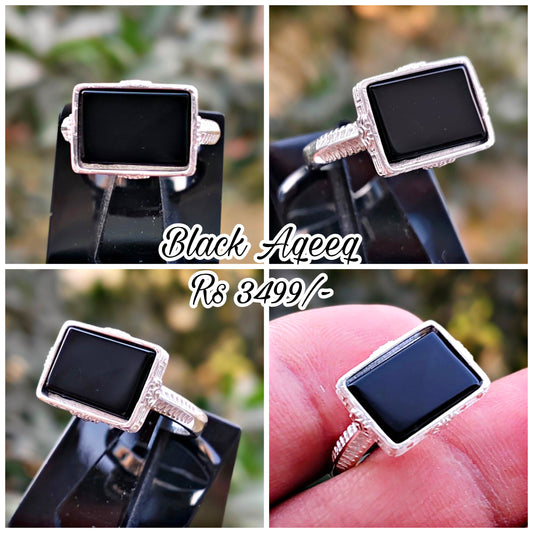 Black Aqeeq Turkish Ring