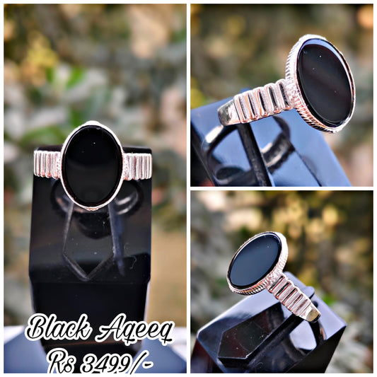 Black Aqeeq Turkish Ring