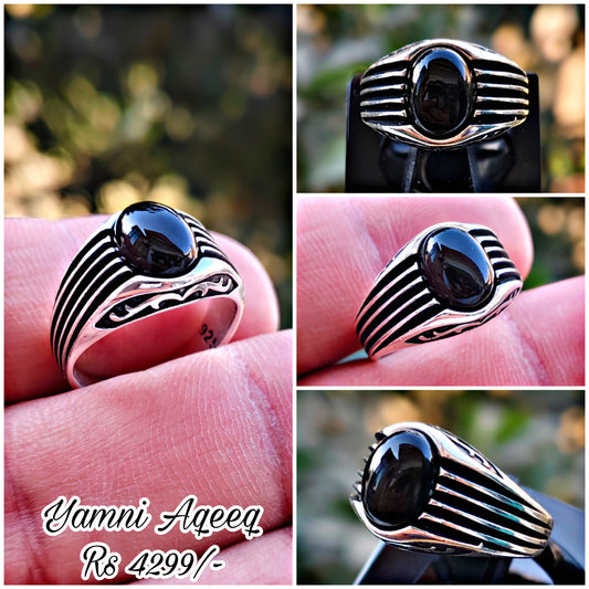 Black Aqeeq Turkish Ring