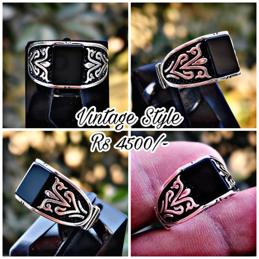 Black Aqeeq Turkish Ring