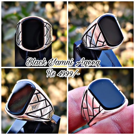 Black Aqeeq Turkish Ring