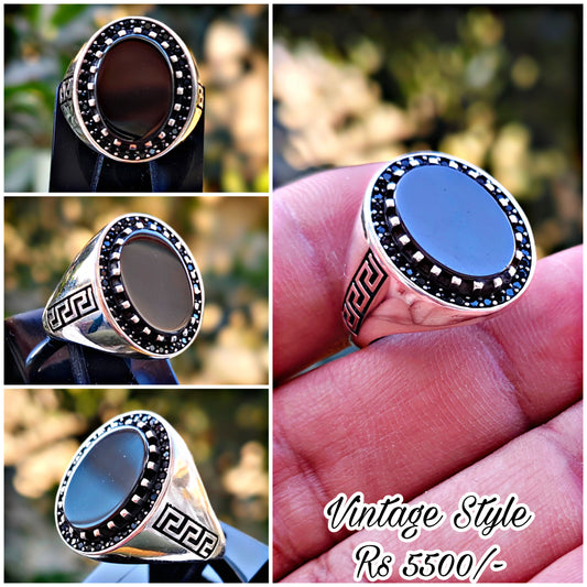 Black Aqeeq Turkish Ring