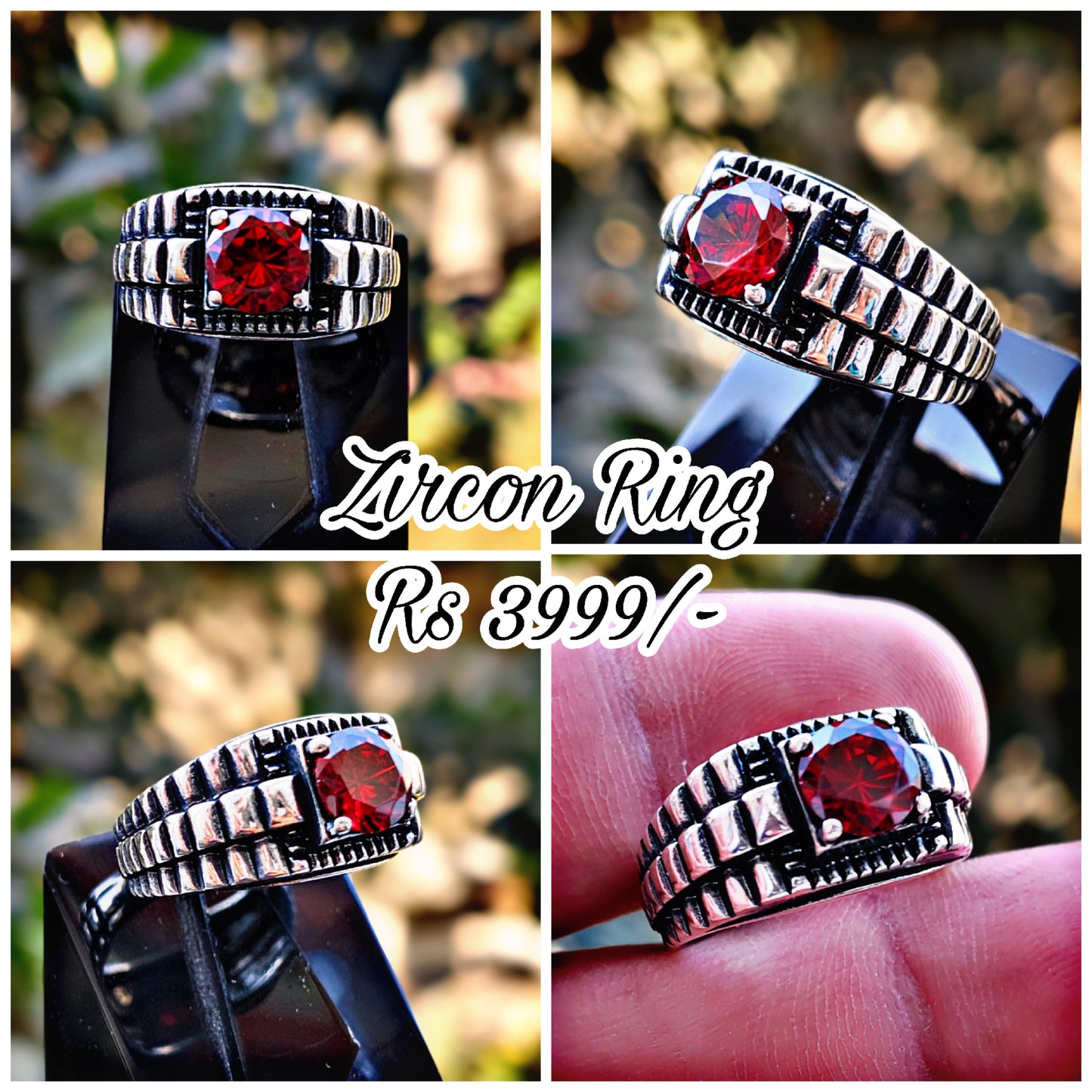 Red Zircon Turkish Ring