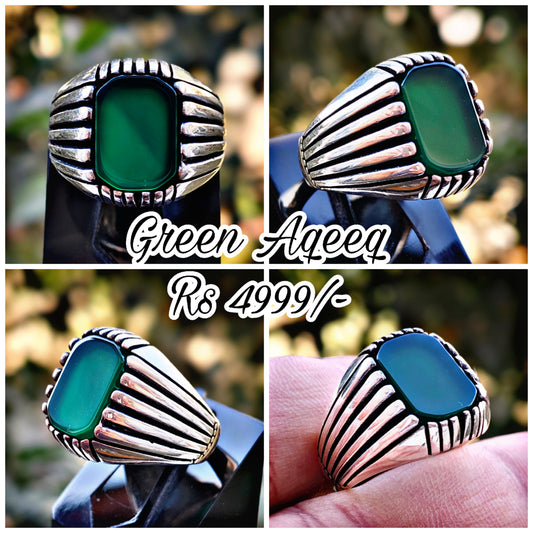 Green Aqeeq Turkish Ring