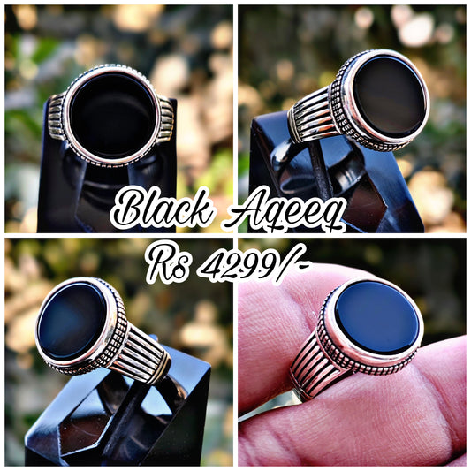 Black Aqeeq Turkish Ring