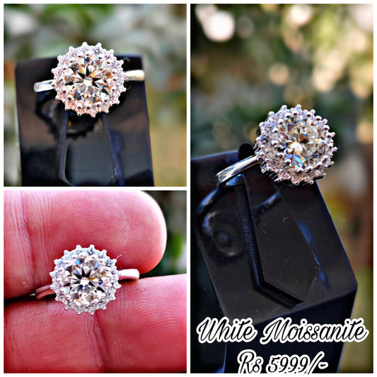 white Moissanite Ring