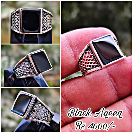 Black Aqeeq Turkish Ring