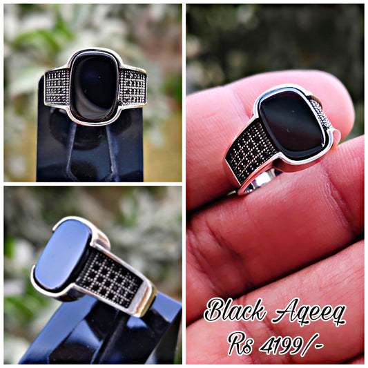 Black Aqeeq Turkish Ring