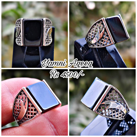 Black Yamni Aqeeq Turkish Ring