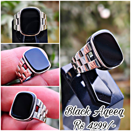 Black Aqeeq Turkish Ring