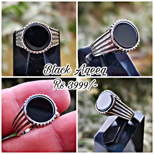 Black Aqeeq Turkish Ring