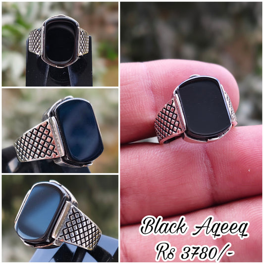 Black Aqeeq Turkish Ring