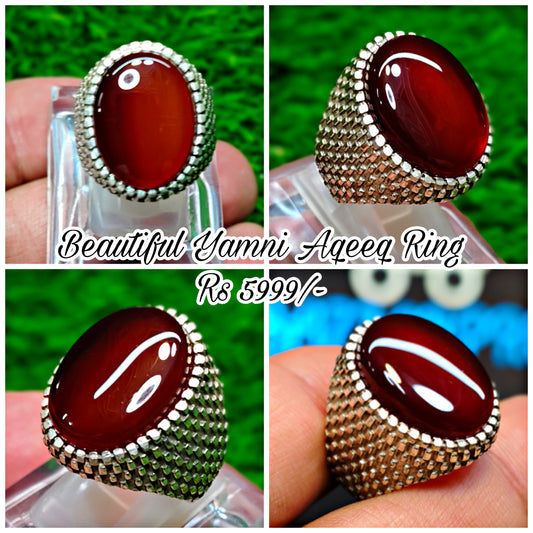 Yamni Aqeeq Ring