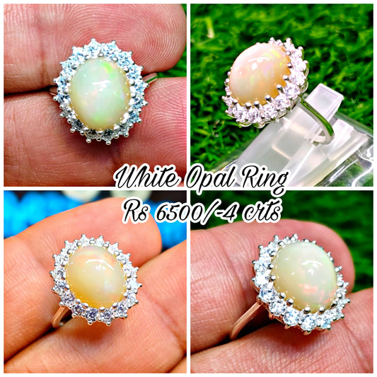 White Opal Ring