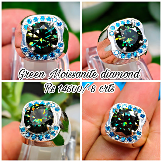 Golden Moissanite Diamond Ring