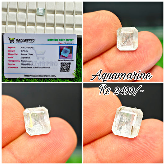 Aquamarine With Lab certificate