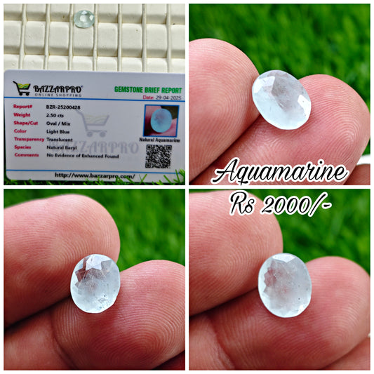Aquamarine With Lab certificate