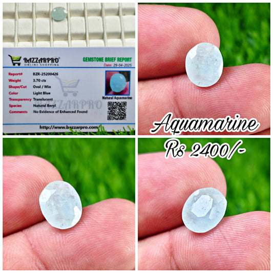 Aquamarine With Lab certificate