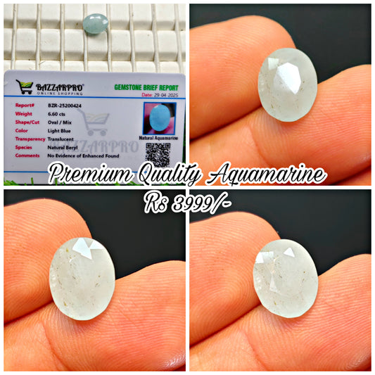 Aquamarine With Lab Certificate