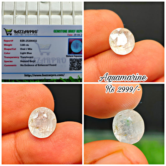 Aquamarine With Lab Certificate