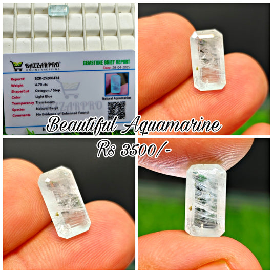 Aquamarine With Lab Certificate